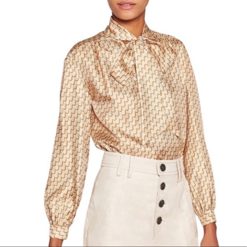 Joie Joslin Silk Printed Blouse in Oak - Picture 2 of 12